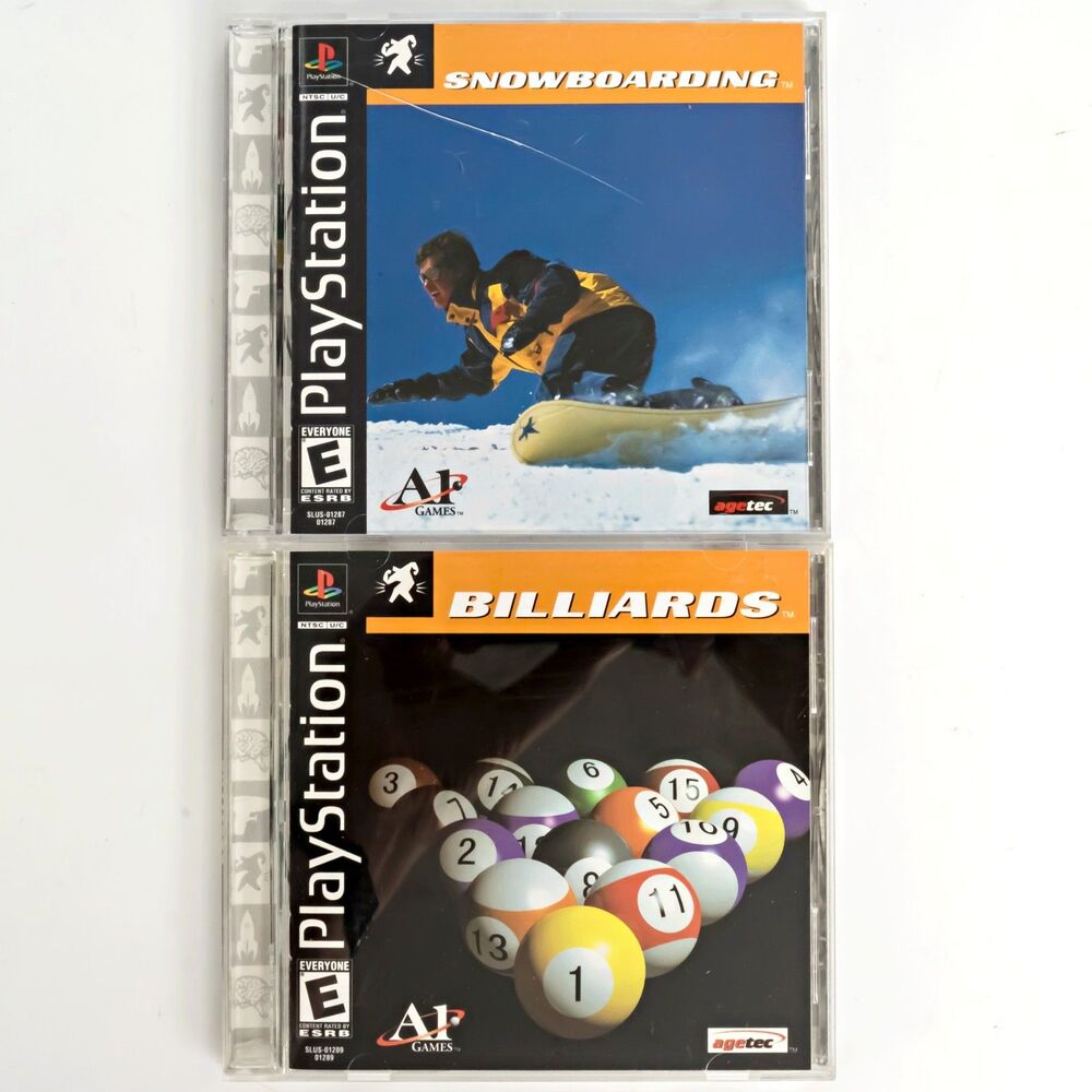 Snowboarding & Billiards (PlayStation 1 PS1) Console Games